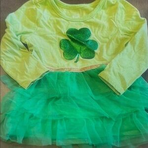 Green Shamrock Tutu Dress